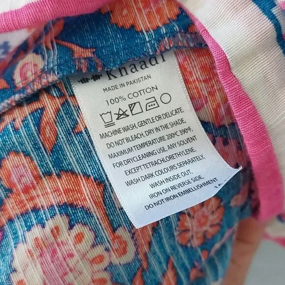 Khaadi Women's Intricate Multicolor Damask Print Shark Hem Trapeze Top - Picture 8 of 9